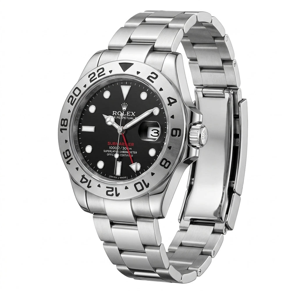 Rolex Style GMT Automatic-Quartz Watch – Steel Bracelet & Rotating Bezel