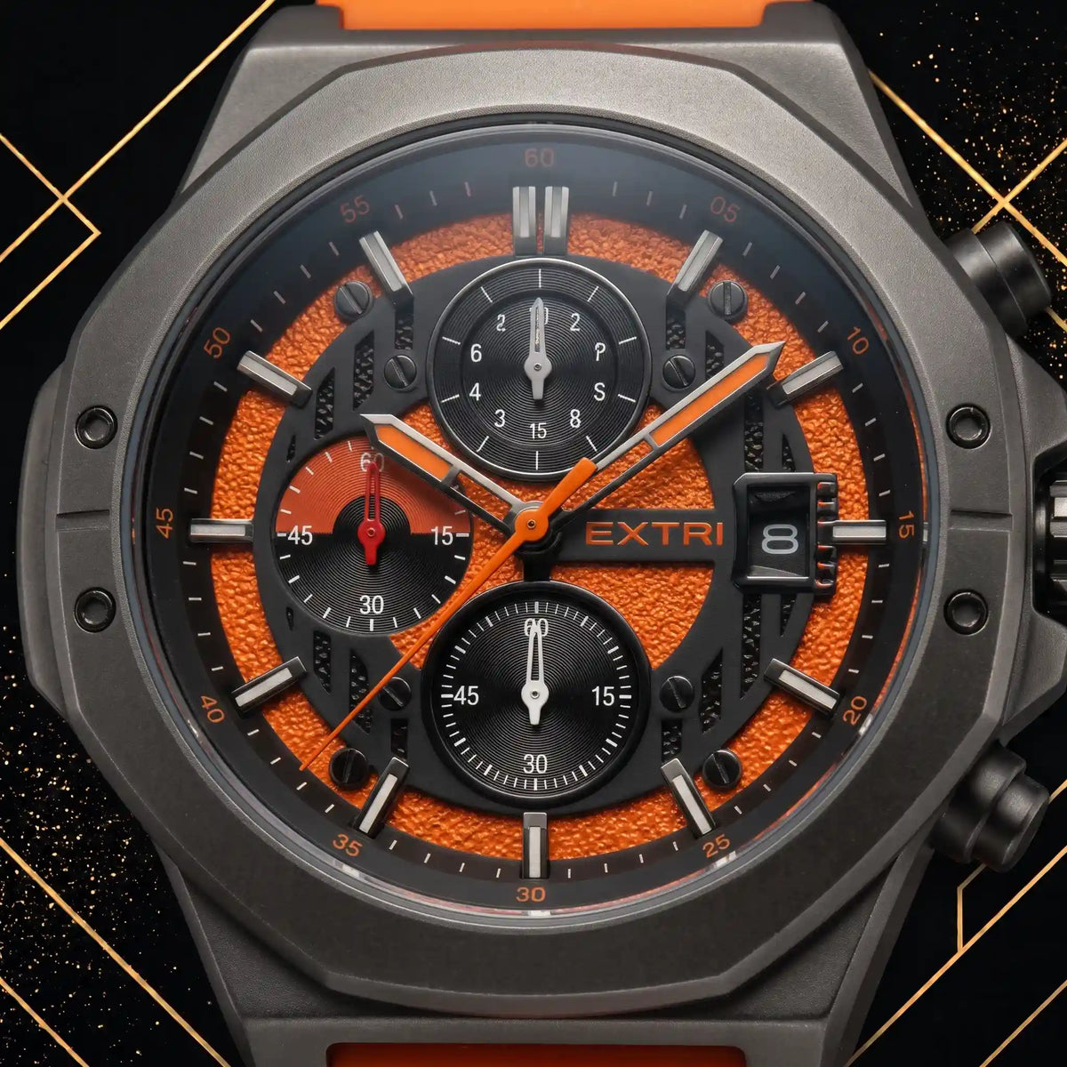 xtri-chronograph-watch-dial-macro-closeup-orange-texture