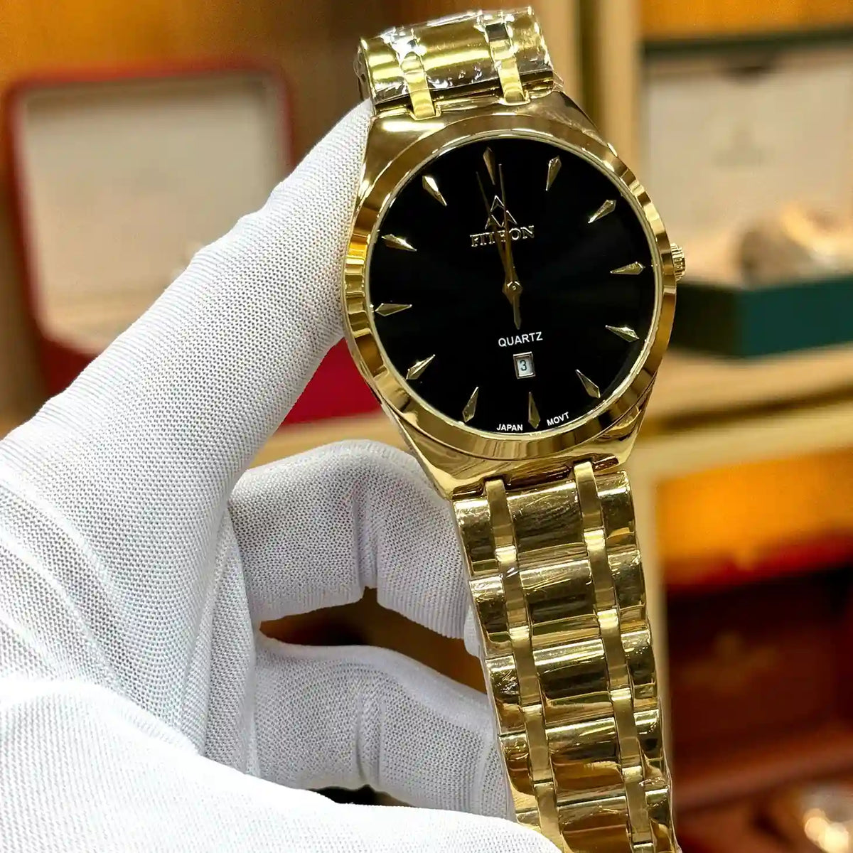 FITRON men’s gold and black dial quartz watch