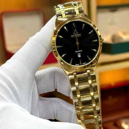 FITRON men’s gold and black dial quartz watch